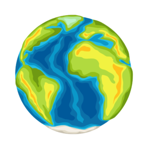 Imagem simulando a divisão Terra e Oceano